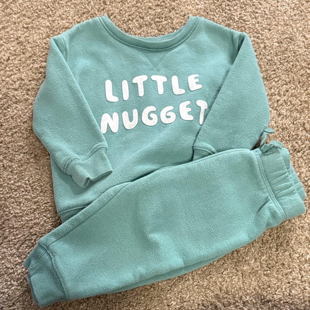 Jumping Beans Teal 'Little Nugget' Kids Matching Set